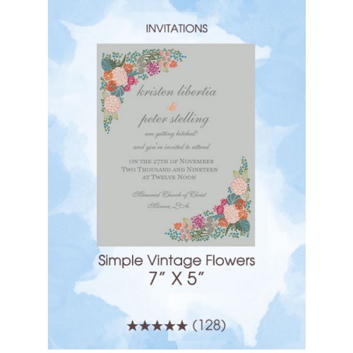 Invitations - Simple Vintage Flowers