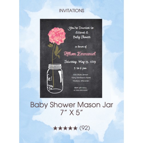 Invitations - Baby Shower Mason Jar