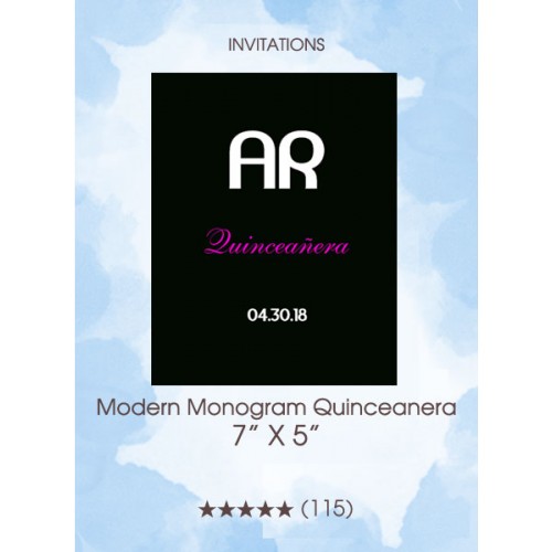 Modern Monogram Quinceanera - Invitations 