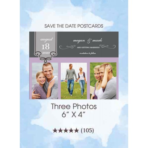 Three Photos Save the Date Postcards