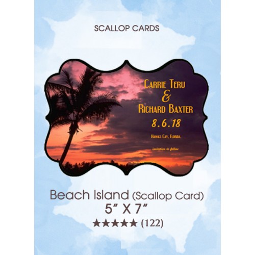 Save the Dates - BeachIsland (Scallop Card)