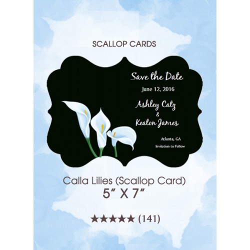 Save the Dates - Calla Lilies (Scallop Card)