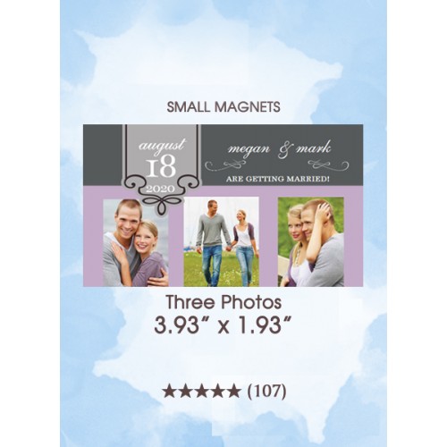 Three Photos, Too Save the Date Small Magnets