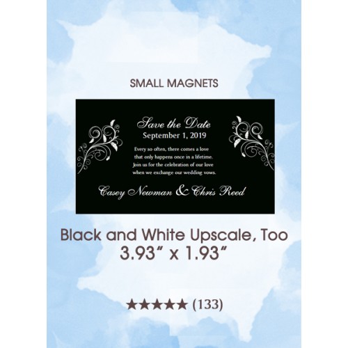 Black and White Upscale, Too Save the Date Small Magnets