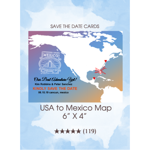 Save the Dates - USA to Mexico Map