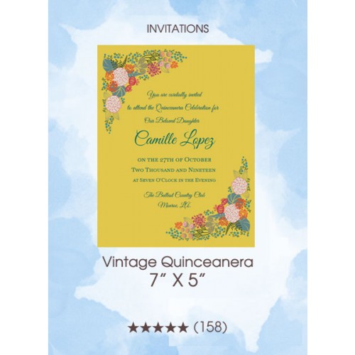 Vintage Quinceanera - Invitations 