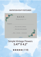 Simple Vintage Flowers - RSVP Postcards