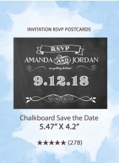 Chalkboard Save the Date - RSVP Postcards