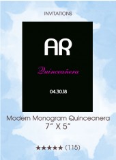 Modern Monogram Quinceanera - Invitations