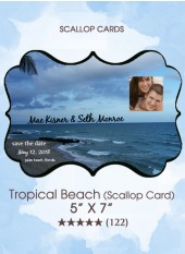 Save the Dates - Tropical Beach (Scallop Card)